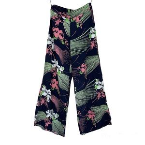 🔆 Akunalani Hawaiian Tropical Floral Wide Leg Pant Size S